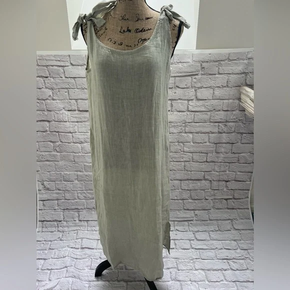 Valentina | Dresses | Valentina Naldi 0 Linen Tie Strap Dress | Poshmark